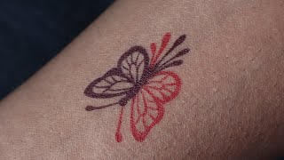 Simple DIY temporary tattoo of butterfly making with pen shorts [upl. by Sethi384]