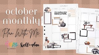 Plan With Me A Fall Monthly Happy Planner Spread ft KellofAPlan Stickers [upl. by Mendive428]