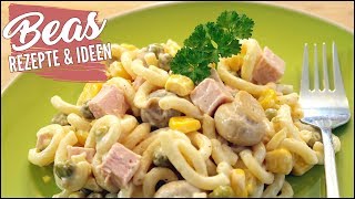 Nudelsalat Rezept  Salat Klassiker Kochen  Kalte Küche [upl. by Eesyak]