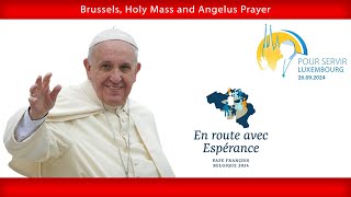 September 29 2024 Brussels Holy Mass and Angelus Prayer  Pope Francis [upl. by Nylodnewg]