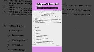 Final B pharmacy Theory  Pharmaceutical Microbiology bpharma pharmacy microbiology pharma [upl. by Alegnaoj]