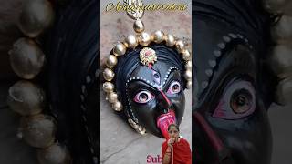 Mata Kali ke Divya Darshan😊😊 art painting clayart clay kalimatafacemaking [upl. by Ibrik]