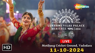 Lukshmi Vilas Palace Heritage Garba 2024  Navratri Nonstop Garba Live  Day 9 [upl. by Ardnosak]