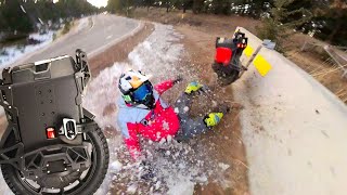 CRASHED THE VETERAN LYNX High Speed Electric Unicycle Into Concrete Barrier [upl. by Sutit]