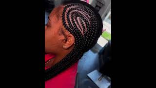 Freestyle feedin braids 🥰❤️ braids hairstyles braidstyles feedins freestyle [upl. by Alicea]