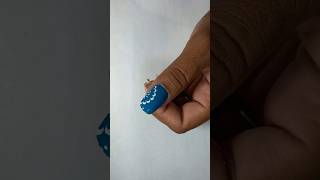 Simple nail art with dotting tul 💅💅💙🤍 nailartdesigns nails [upl. by Adhern]