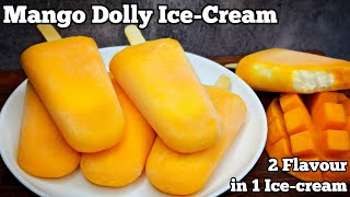 Delicious Homemade Mango Dolly Ice Cream  2 Flavors in 1 Bar Recipe [upl. by Hsekar715]