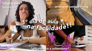 primeiro dia de aula na faculdade chorei de desespero  arrumese comigo vlog arquitetura📐 [upl. by Nahem]