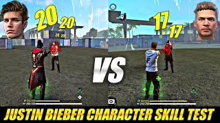 Justin Bieber Character Full Ability and Skill Test in FreeFire  Justin Bieber Vs Adam Skill Test [upl. by Gunter]