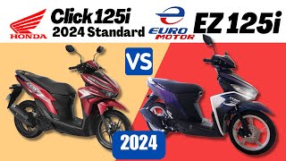 Honda Click 125i 2024 Standard vs EuroMotor EZ 125i  Side by Side Comparison  Specs amp Price  2024 [upl. by Timofei]