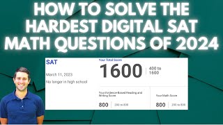 November 2024 SAT Prep The 10 Hardest Digital SAT Math Questions of 2024 [upl. by Romeyn]