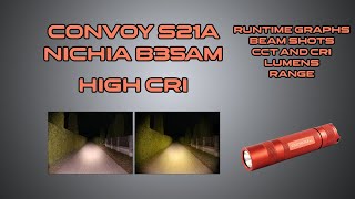 Convoy S21A B35AM flashlight review  Night shots and runtimes  comparison with S11 XHP502 [upl. by Center822]