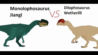 BRS4 Monolophosaurus Vs Dilophosaurus Remake [upl. by Ardnoyek]