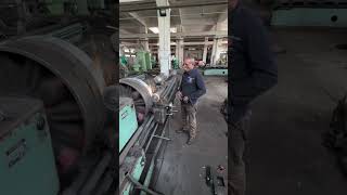 External grinding on a lathe using a grinding post machining turning manualmachinist cncturning [upl. by Harrod719]