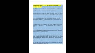 Fisdap Cardiology EMT initial exam questions with correct answers [upl. by Rockey872]