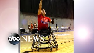 An American veteran wins gold in the militarys Wounded Warrior Games [upl. by Norrahs]