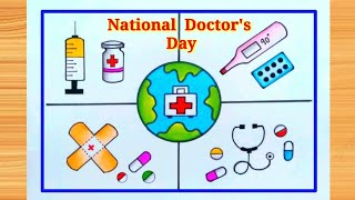 Doctor day drawing  world doctor day poster  National doctor day drawing Doctors day poster draw [upl. by Elaine]