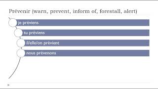 Conjugaison I Verbe  Prévenir warn prevent inform of forestall alert [upl. by Mcculloch]