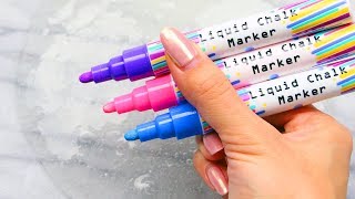 Satisfying Clear Slime Coloring Swirls with Pastel Liquid Chalk Markers [upl. by Heman]