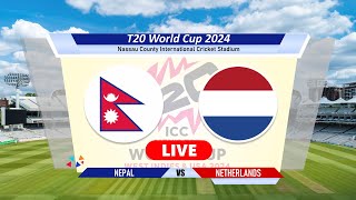 🔴Nep vs Ned Live  7th Match  Nepal vs Netherlands Live Cricket Match Today T20 World Cup cricket [upl. by Abrahan505]