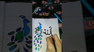 Allah name calligraphy and border design  art  shorts [upl. by Lerner862]