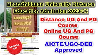 Bharathidasan University Distance Education Admission 202324 Full Details👍 [upl. by Janith]