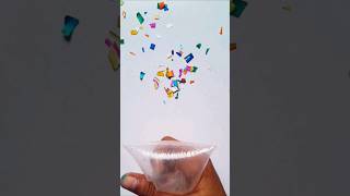 DIY Homemade party popper using plastic bag 😍 viral shortsviral [upl. by Euqinahc]