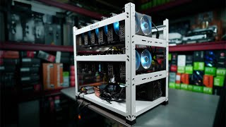 OldSchool 12 GPU Mining Rig Build [upl. by Bowra]