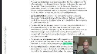 Business Analysis BABOK Guide Chapter 41 Prepare for Elicitation [upl. by Noloc]