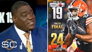 ESPN SC  Snowy salvation  Damien Woody reacts to Cleveland Browns upset Pittsburgh Steelers 2419 [upl. by Peednas]