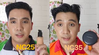 MAC Studio Fix Fluid NC25 and Powder Plus Foundation NC35 Shade Review [upl. by Limber940]