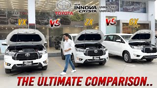 2024 Toyota Innova Crysta GX VX ZX  All Variants Comparison [upl. by Lindeberg]