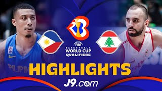 🇵🇭 Philippines vs 🇱🇧 Lebanon  J9 Basketball Highlights  FIBAWC 2023 Qualifiers [upl. by Trenna96]