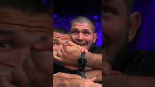 Khabib chokes Umar Nurmagomedov in excitement 😂 bellatorsandiego [upl. by Enninaej]