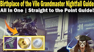 Destiny 2  Birthplace Of The Vile Grandmaster Nightfall Guide  FAST amp EASY to follow Guide [upl. by Aymahs102]