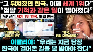 quot한국이 이 정도였을 줄은quot 한국의 국가 위상이 국제통화기금 논문을 통해 세계 최정상임이 증명되어 버린 실제 상황 이탈리아 마저 나서서 한국 본받자는 놀라운 이유 [upl. by Arvin]