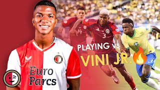 Jeyland Mitchell Costa Rica Defender 💎 that pocketed Vinicius Jr Welcome to Feyenoord 💥🇨🇷 [upl. by Arly]