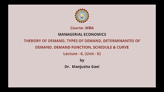 AKTU Digital Education  Managerial Economics  Theory of Demand Types of Demand [upl. by Mylo]