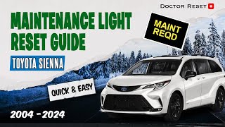 No More Stress Quick amp Easy Reset of Your Toyota Siennas Oil Maintenance Light 🛠 [upl. by Gudrin]