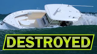 COBIA GETS DESTROYED  DONT DO THIS  BOAT FAIL  ROUGH INLETS  Boats at Jupiter Inlet [upl. by Otecina]