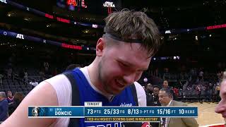 Luka Doncic talks 73pt game vs Hawks Postgame Interview [upl. by Grubb]