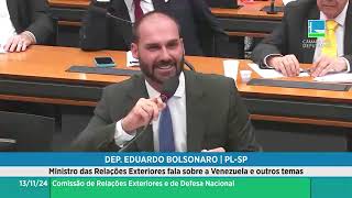 Após volta dos EUA Eduardo Bolsonaro expõe verdades ao corpo de relações internacionais [upl. by Nnayllek591]