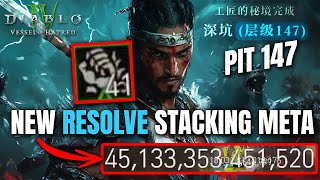 NEW RESOLVE STACKING META Spiritborn  PIT 147 DONE Vessel of Hatred Diablo 4 [upl. by Francisco656]