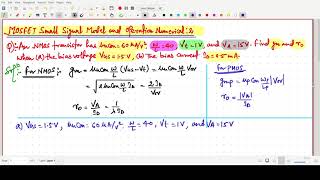 Numerical 2  MOSFET Small Signal Operation and Models  Microelectronics Circuits [upl. by Ahsele169]