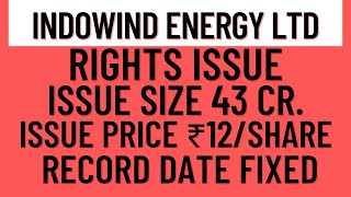 Indowind Energy Rights Issue  Indowind Energy Share Latest News  Rights Issue  Invest Mantra [upl. by Boehike]