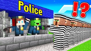 JJ and Mikey Survived 100 Days as POLICE in Minecraft Maizen [upl. by Nywroc289]