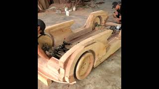 Builds Audi Skysphere woodcar wood woodcarving 9 [upl. by Melcher]