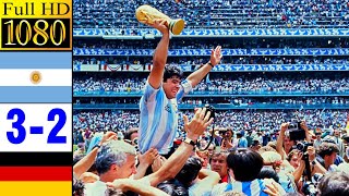 Argentina 32 Germany  1986 World Cup Final  Full highlight 1080p HD  Diego Maradona [upl. by Ayak]