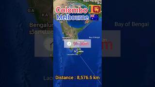 Colombo to Melbourne flight Route ✈️  Sri Lanka 🇱🇰 to Australia 🇦🇺 [upl. by Ecirtnahc]