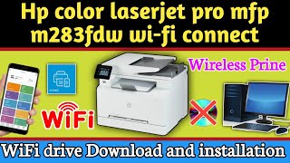 WiFi Connected hp color laserjet pro mfp m283fdw with hp smart softwarehp wireless printer setup [upl. by Arteid]